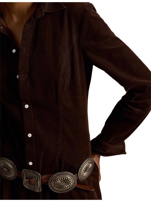 Vestito Camicia Velluto marrone scuro Polo Ralph Lauren | 211-B17452-005DARK BROWN